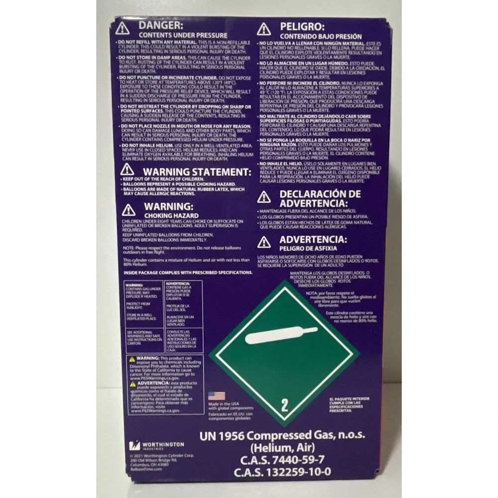Balloon Time Helium Tank Kit - 30 Balloons Included & Spool Of White Ribbon NEW‎